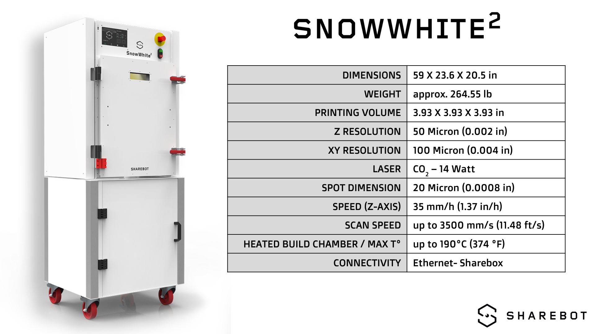 SnowWhite 2 US Technical Specs